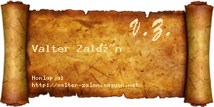Valter Zalán névjegykártya
